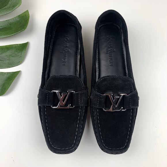 Louis Vuitton Shoes - Louis Vuitton Monte Carlo Black Suede Moccasins Driving Shoes Womens 37.5 US 7.5